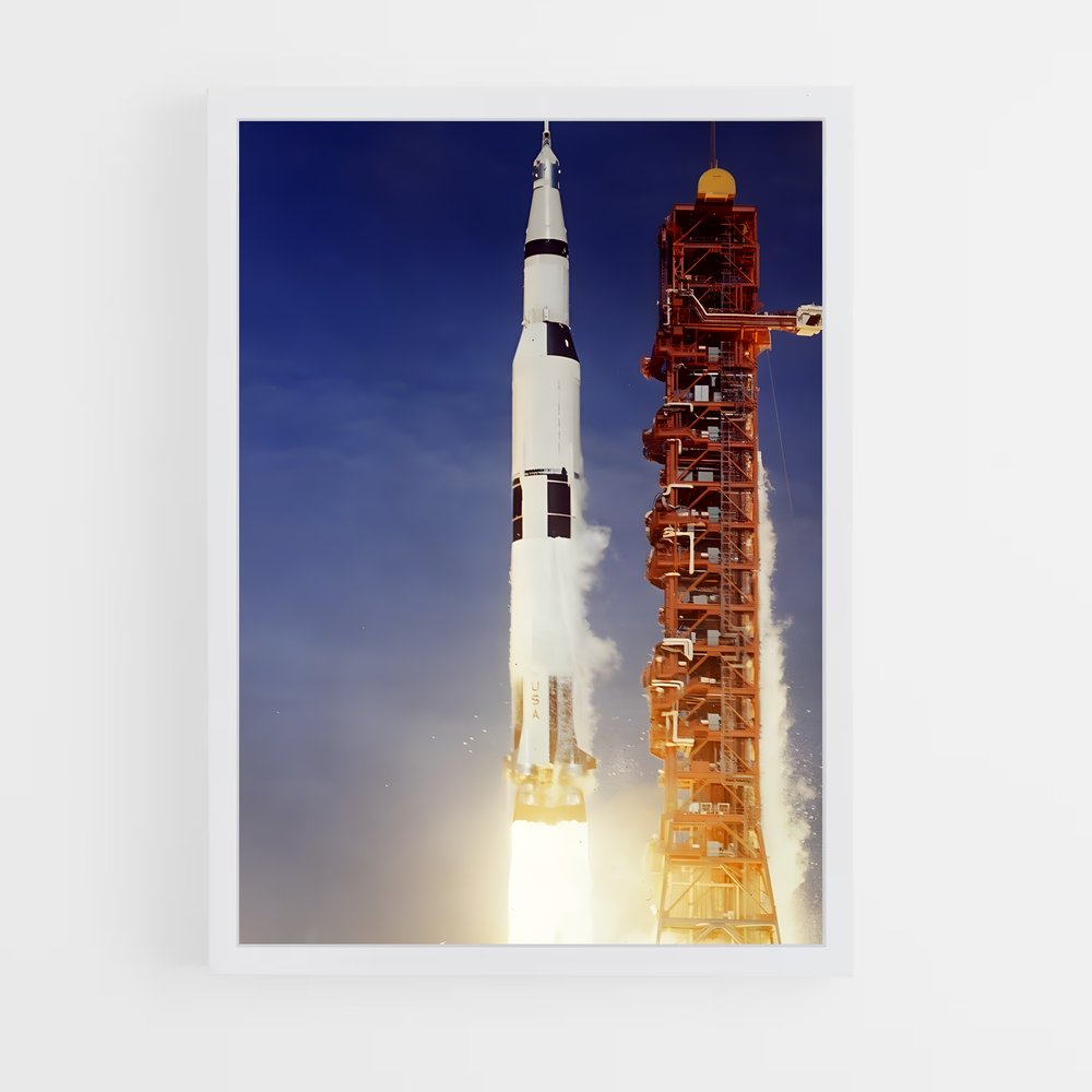 Poster Lancement Vers les Étoiles – affiche Espace rétro (vue 3)